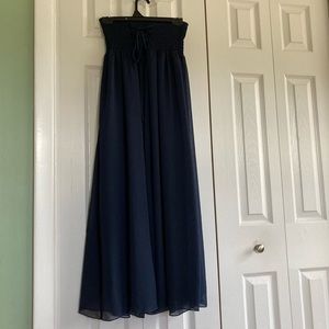 ☘️FREE PEOPLE Strapless Tie-Front Maxi Dress